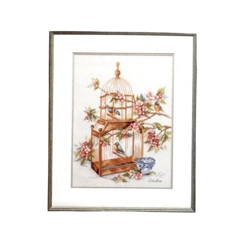 Bonnie Rabbit - Birthday cross stitch kit Animal cotton thread Love lock canvas stitching embroidery Lanarte 34227 Vogelkooike