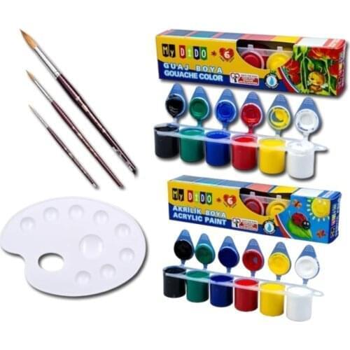 Acrylic and Gouache Paint Brush Pallet Set