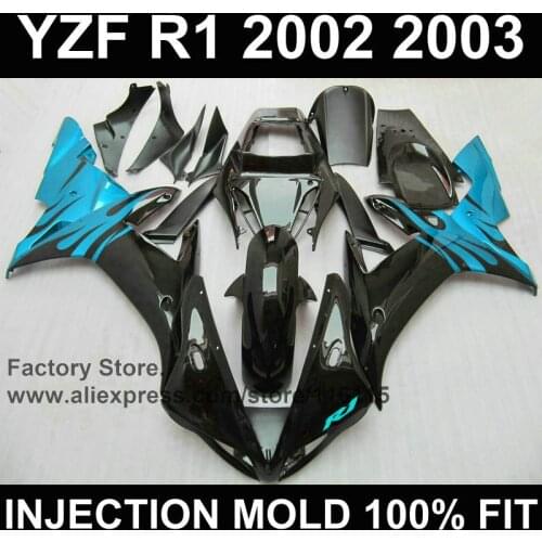 Customize Full injection fairings kits for YAMAHA R1 2002 2003 YZF R1 02 03 white blue motorcycle fairing parts