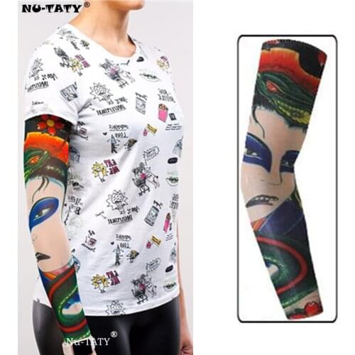 Nu-TATY Japanese Geisha Man&woman style Tattoo Sleeve Stockings Body Art Leggings Cool Boys Girls Party Wearings