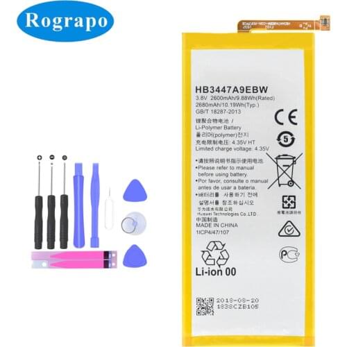Original 2680mAh Battery HB3447A9EBW For Huawei Ascend P8 GRA-L09 GRA-UL00 GRA-UL10 Bateria Batterie Cell Mobile Phone Batteries