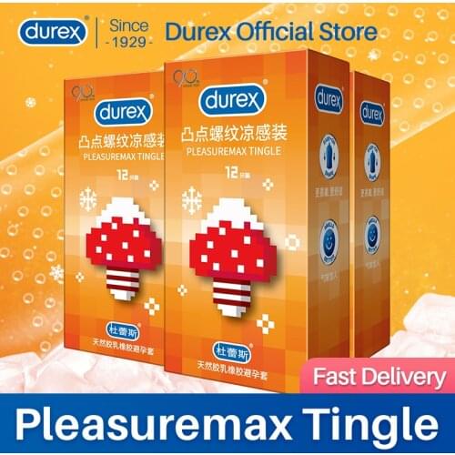Durex Condoms 3D Ice feel Spike Dotted Ribbed G-Spot Cock Sleeve for Penis Sex Toys Goods for Adults Intimate Goods