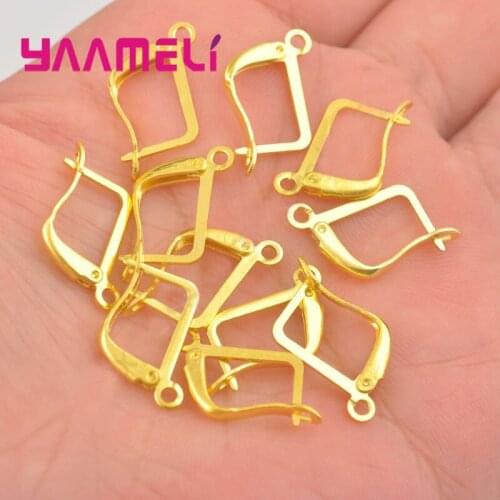 Attractive Square Yellow Gold Color High Quality Hook Earring Earwire Clip DIY Woman Jewelry Making Finding Accessory