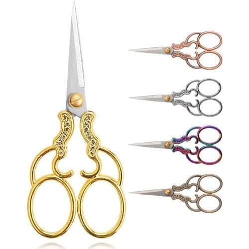 1Pcs Professional Stainless Steel Sewing Scissors Vintage Embroidery Scissors Tailor Scissor Styling Thread Scissor Yarn Shears