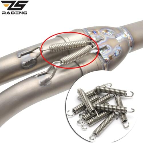 ZS Racing 2/6/10pcs Motorcycle Exhaust System Springs Fully Rotatable Stainless Steel Springs For Exhaust Middle Pipe