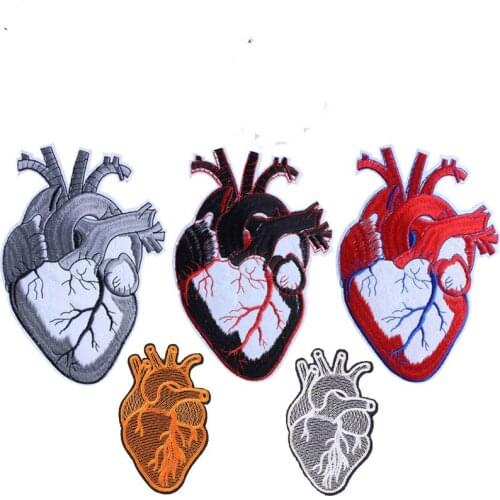 Heart Skeleton Patch Punk Skull Badge On The Back Backpack Art Hole Application DIY Decoration Embroidered Patches For Clothing