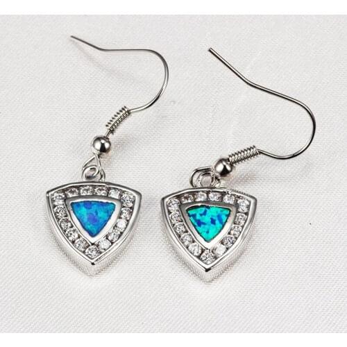 Blue Opal Earrings Fashion Jewelry Gift ER338