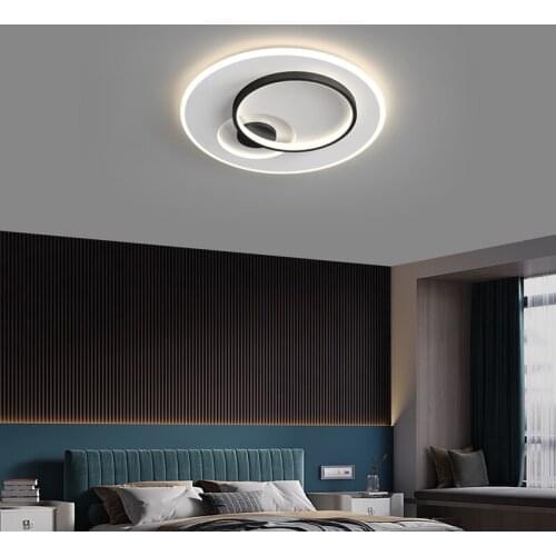 Modern LED Ceiling Chandelier For Living Room Bedroom Study Home Black Gold Ceiling Lamp With Remote Control Dimmable Lighting