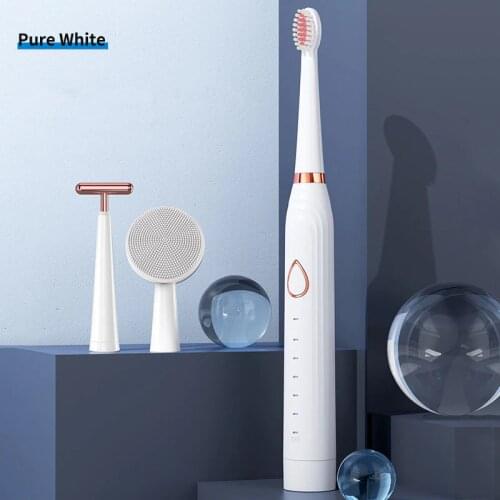 Sonic Electric Toothbrush Adult Timer Brush 6 Mode USB Charger Rechargeable Tooth Brushes Replacement Heads Beauty Instrument