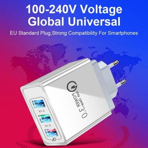 Fast Charger Travel Charger Wall Universal Mobile Phone Tablet Chargers 3 USB 4.0 For Iphone 11 Samsung Huawei Charging Charger