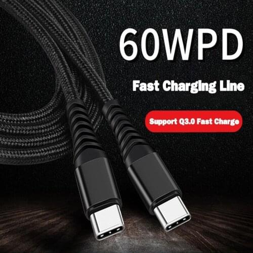 HA12 3A 60W PD USB Type C Cable for Xiaomi Samsung Huawei P40 Pro Mate 40 30 60W Fast Charger USB C Cable for Huawei P30 Pro