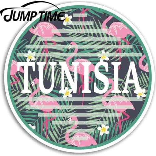 Jump Time for Tunisia Vinyl Stickers Tropical Travel Sticker Laptop Luggage Truck Window Bumper Decal Waterproof Accessories