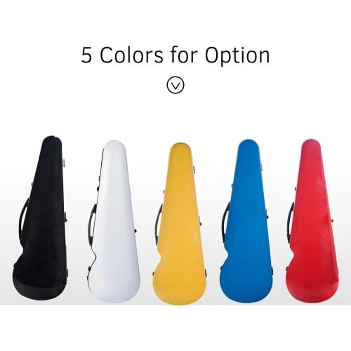 High-quality Fiberglass Full Size Violin Hard Case for 4/4 Violins Fiddles Built-in Hygrometer with Carry Handle Straps