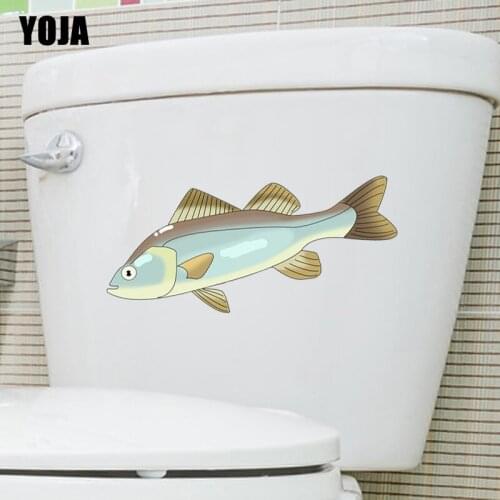 YOJA 23.3*10.1CM Marine Fish Wall Sticker BedRoom Home Decor Toilet Decal Cute Cartoon T3-0881