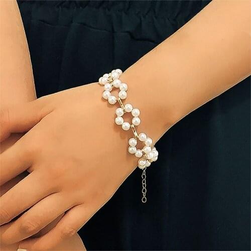 2021 New Handmade Pearl Bracelet Beaded Bracelets For Women Jewelry Baroque Pearl Flower Bracelet For Best Friend
