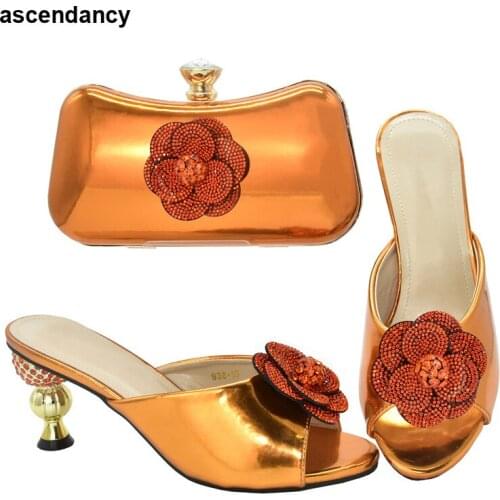 New Fashion Italian Designer Shoes and Bags Matching Set Ladies Square Toe High Heel Elegant Sandals Female Wedding Party Pumps