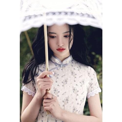 Female Cheongsam Mandarin Collar Fashion Daily Qipao Vestidso Elegant Chinese Dress Improved Floral Retro Evening Party Gown