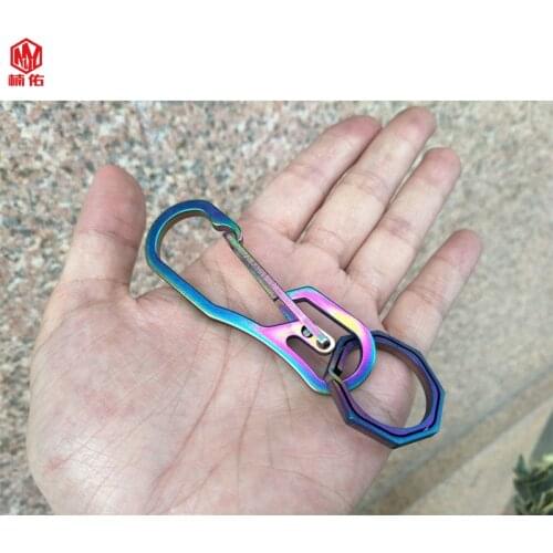1PCS EDC Heavy-Duty Carabiner Keychain Titanium Alloy Keychain Quick Release Hook Outdoor Spring Clasp Hook Tool