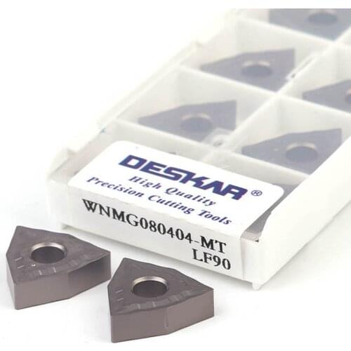 10Pcs WNMG080404-MT WNMG080408 LF90 CNC Lathe Machining Turning Tools Carbide Insert Cermet Material Suitable For Steel Cutting