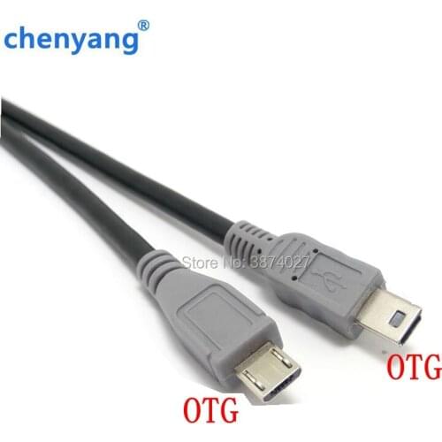 20CM 0.2M 1M Micro USB 2.0 Mini USB 5pin male to male data charging OTG converter adapter cable Connector Mini-USB Micro-USB