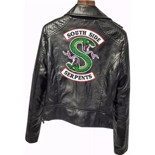 2021 New Women Riverdale Serpents Faux Leather Jackets Crop Top Southside Snake PU Leather Streetwear Fall Zipper Coat S-XL