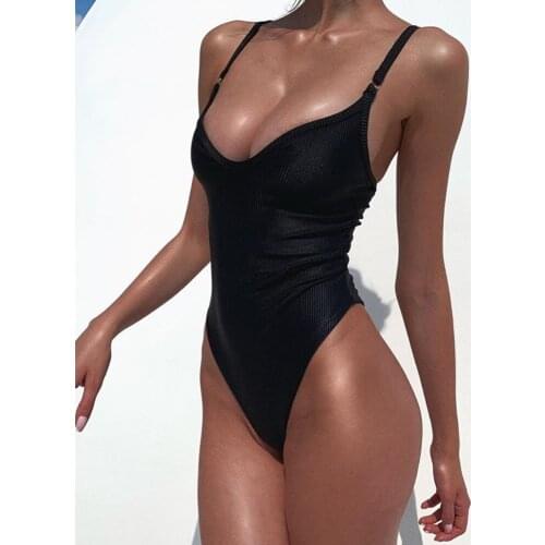 2021 Sexy Solid One Piece Swimsuit Women Swimwear Bodysuit Swimsuit Female Push Up High Waist Bathing Suits Beach Wear