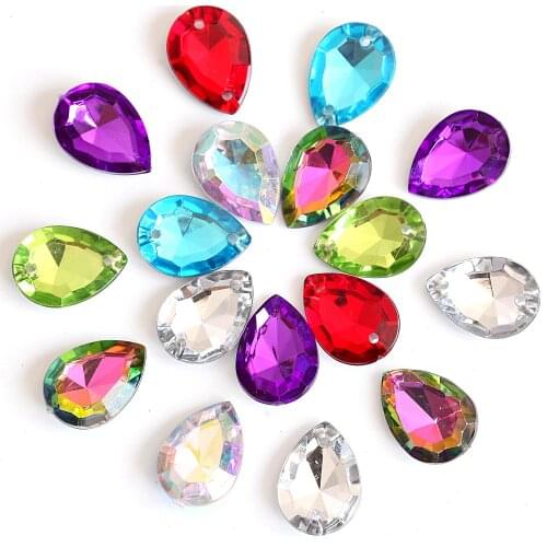 50pcs Teardrop Arcylic Sew on Rhinestone Pointback стразы Sewing Rhinestone Crystal Sew on Rhinestones Wedding Dress B3367