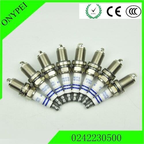 8PCS) FR8DPP33+ 7422 +45 0242230500 Platinum Spark Plug For Mercedes-Benz Chrysler Kia Toyota 0041591903 0031599403 0041595003