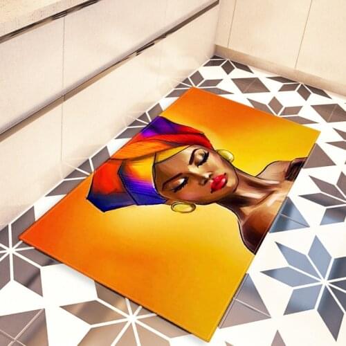 African Women Floor Mat Sexy Romantic Cartoon Characters Area Rugs Kitchen Home Living Bath Decor Print Anti Slip Carpet