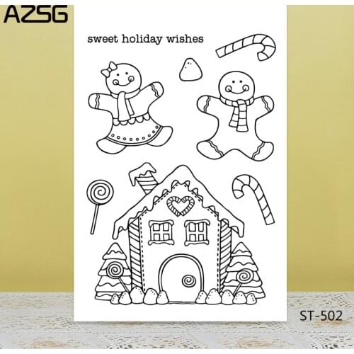 AZSG Sweet Snowman House Clear Stamps/Seals For DIY Scrapbooking/Card Making/Album Decorative Silicone Stamp Crafts