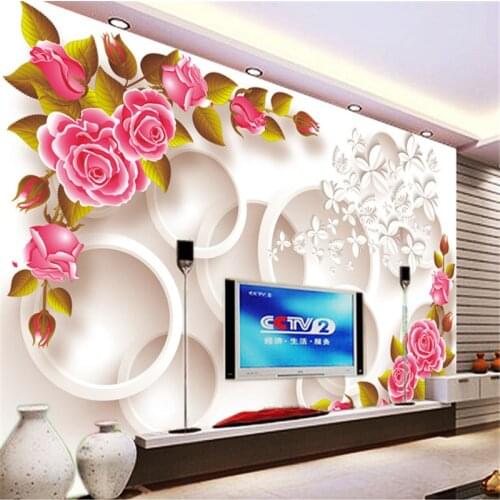 Beibehang Warm stylish Rose Modern Luxury wallpaper mural papel de parede floral photo wall paper ceiling murals photo wallpaper