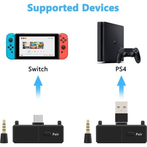Bluetooth 5.0 Audio Transmitter EDR A2DP Low Latency Type-c USB C Stereo Wireless Adapter with Mic for Nintendo Switch PS4 TV PC