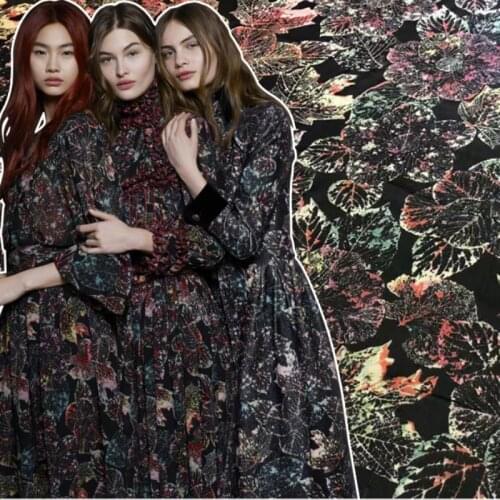 Brand printed polyester georgette fabric cloth 145 cm width fashion womens shirt sewing children handmade DIY fabric for dress
