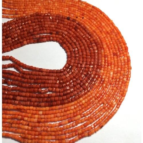 Cylindrical Coral Beads Orange and Red Small Beads for Making DIY Jewelry Necklace Bracelet Accessories Size 38cm