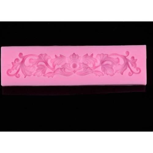 DIY Pink Flower Lace Silicone Cake Fondant Mold Chocolate Ice Cube Tray Mould Clay Maker Baking Tool D143
