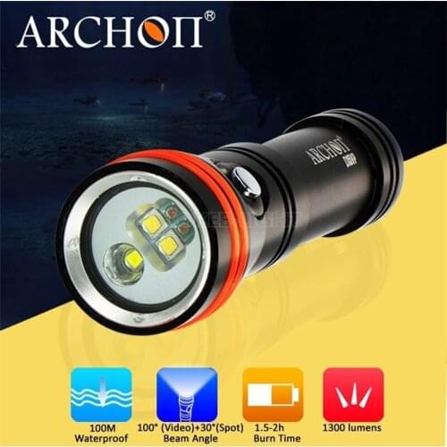 Two colors for choose! Archon D15VP CREE LED 1300 Lumens Diving Flashlight Underwater Photographing