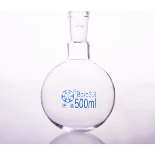 Single standard mouth round-bottomed flask,Capacity 500ml and joint 24/40,Single neck round flask