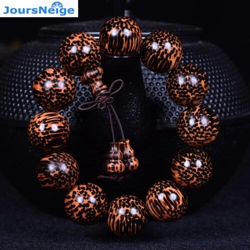 JoursNeige Authentic Snake Scales Wooden Bracelets Buddha Beads Size 20mm Wood Old Material High Density Hand String Jewelry