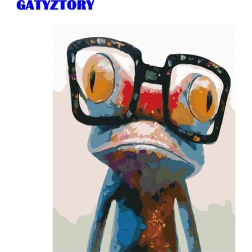 Frameless Abstract Painting Frog Animals DIY Painting By Numbers Kits Acrylic Home Wall Art Picture For Home Decor 40x50cm Arts