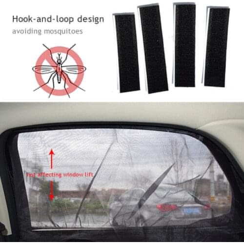 2PCs Car Side Window Sunshade Car Anti Mosquito Curtain Car Gauze Camping Self Driving Equipment Mosquito Cover Car Accessories