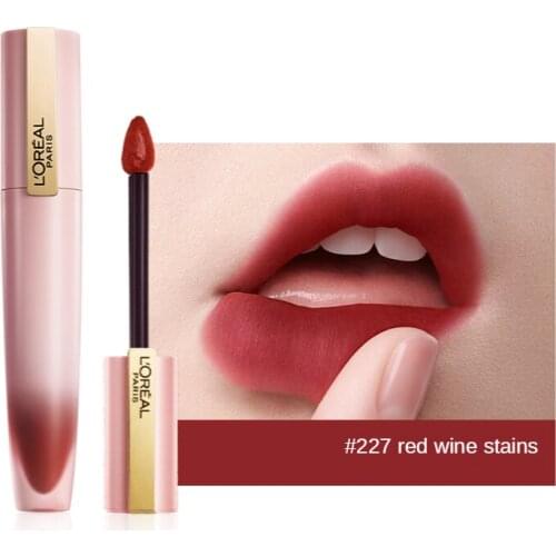 Loreal First Kiss Lipstick Lip Lacquer Matte Mirror Non-Marking White Lipstick Lip Gloss Lip Gloss 223
