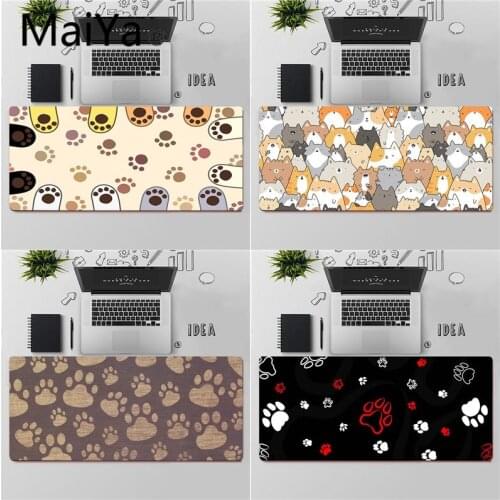 Maiya Top Quality Cute Cats paw pattern Locking Edge Mouse Pad Game Free Shipping Large Mouse Pad Keyboards Mat