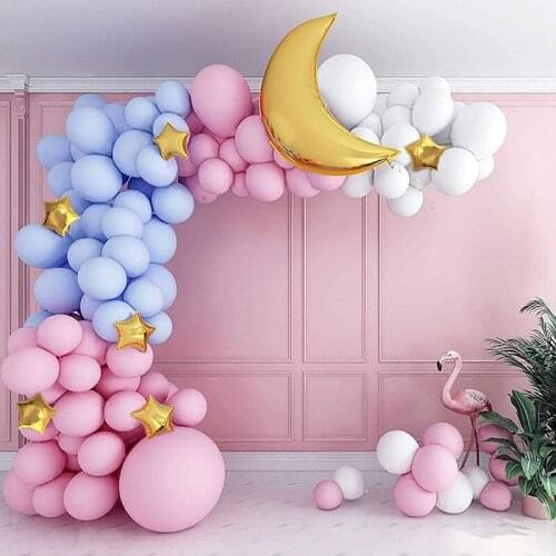 Macaron Balloon Moon Star Balloon Pink Green Bue Birthday Decor Sea Theme Balloon Birthday Balloon Baby Shower Party Decorations