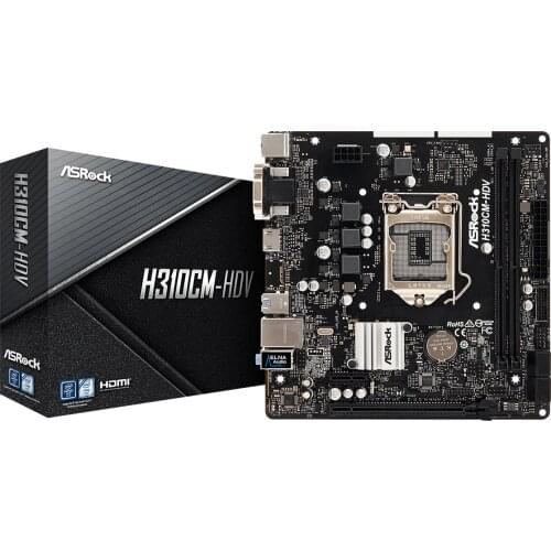 ASRock Technology H310CM-HDV 1151 motherboard H310 supports 8th generation 9th generation 8100 i5-9400f