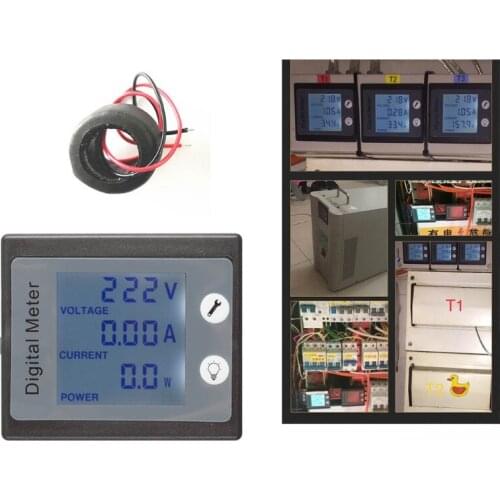Multifunctional Voltmeter Current Voltage Watt Energy Tester Meter Digital LED AC 80-260V 100A Closed/Oepen Type