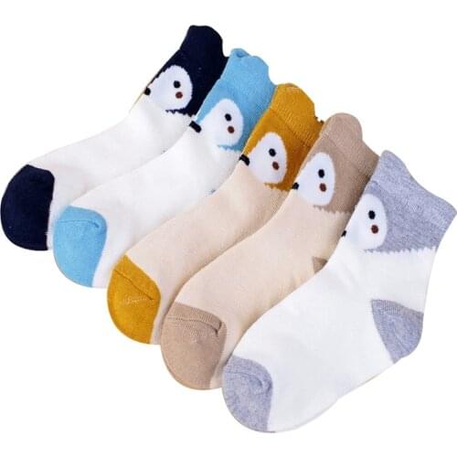 5 Pairs/Lot Autumn & Winter New Children Socks Cotton Cute Cartoon Fox Style Kids Socks 1-12 Year Boys Girls Socks