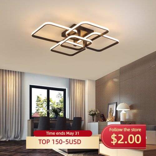 NEW Rectangle Acrylic Aluminum Modern Led ceiling lights for living room bedroom White/Black Led Ceiling Lamp Fixtures AC85-265V