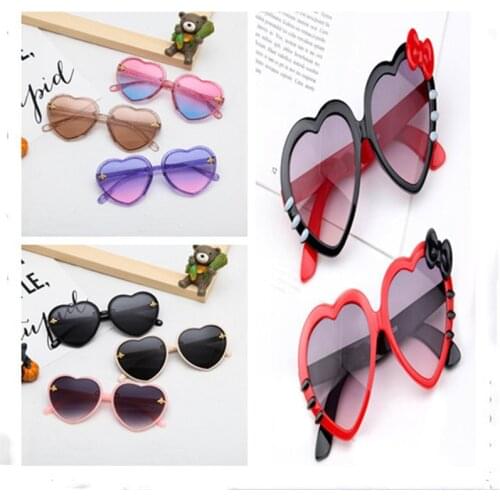 2021 Fashion New Trends Heart Kid Sunglasses Children Retro Cute Cartoon Bee Color Sun Glasses Frame Girls Boys Baby Eyeglasses