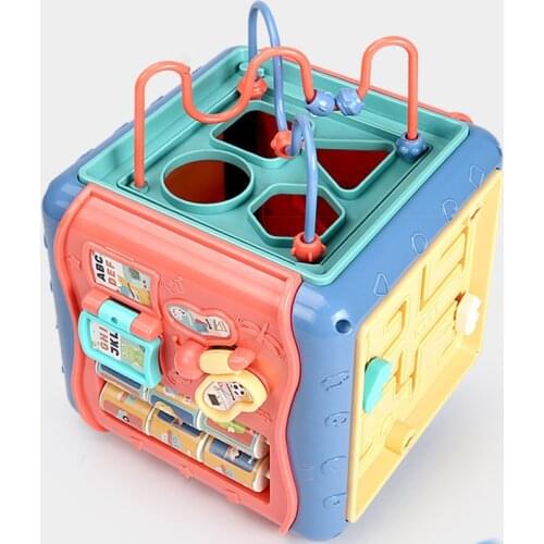 NEW Baby Toys Activity Play Cube Six-Sided Box Montessori Shape Match Infant Development Educational Toy For Kids Gifts