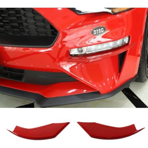 Red ABS Front Fog Light Lamp Eyebrown Cover Trim Fit For Ford Mustang 2018-2019